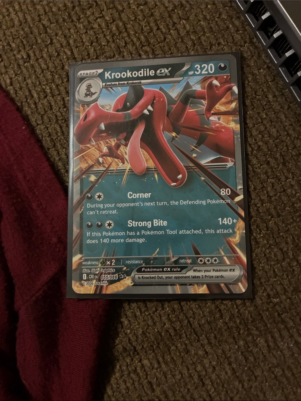 Krookodile ex Collectible Card - Red & Black